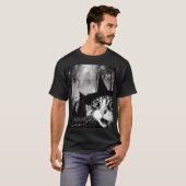 Grappige Kat Halloween Spooky Kat Selfie en Heksen T-shirt (Voorkant volledig)