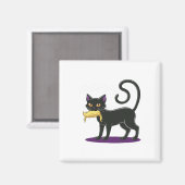 Grappige kat Halloween Stemverkiezing 2024 USA 1 Magneet (Voorkant / Achterkant)