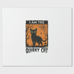 Grappige kat Halloween Vintage Gravure T-Shirt Ont Cadeaupapier