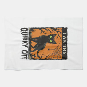 Grappige kat Halloween Vintage Gravure T-Shirt Ont Theedoek