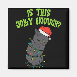 Grappige kat Happy Christmas is dit vrolijk genoeg Magneet