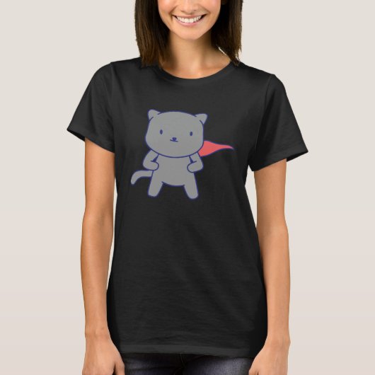 grappige kat held t-shirt (Voorkant)