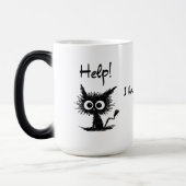 Grappige Kat "Help! Ik heb een vergadering" Schets Magische Mok (Links)