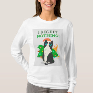 GRAPPIGE KAT HET SPIT NIETS KERSTBOOM OMGEHAALD T-SHIRT