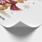 Grappige Kat Hete Choco Seizoen Prettig Kerstfeest Cadeaupapier (Hoek)