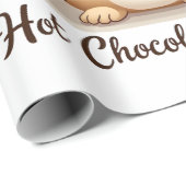 Grappige Kat Hete Choco Seizoen Prettig Kerstfeest Cadeaupapier (Rol Hoek)