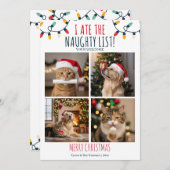 Grappige Kat Hond Ondeugende Lijst Aangepaste Kers Feestdagenkaart (Voorkant / Achterkant)