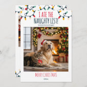 Grappige Kat Hond Ondeugende Lijst Aangepaste Kers Feestdagenkaart (Voorkant / Achterkant)
