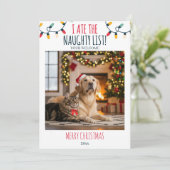 Grappige Kat Hond Ondeugende Lijst Aangepaste Kers Feestdagenkaart (Staand voorkant)