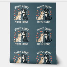 Grappige Kat & Hond Schattigee Pet Paar Cartoon Ac Behang