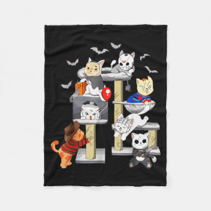 Grappige kat horrorfilms Schattige Halloween kat l Fleece Deken