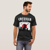 Grappige kat houdt van Japanse Catzilla Hilarische T-shirt (Voorkant volledig)