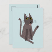 Grappige kat humor briefkaart (Voorkant / Achterkant)