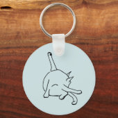 Grappige kat humor lijn tekening kunst sleutelhanger (Voorkant)