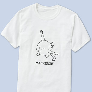 Grappige kat humor lijnkunst gepersonaliseerde naa t-shirt