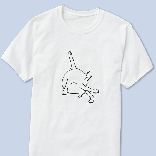 Grappige kat humor lijnkunst t-shirt