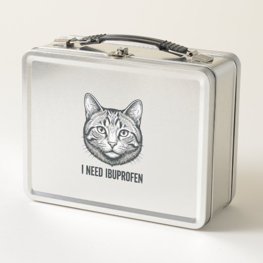 Grappige Kat Ibuprofen Vintage Gravure Ontwerp_1 (Voorkant)