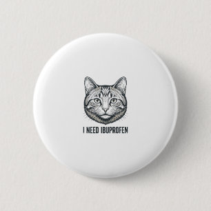 Grappige Kat Ibuprofen Vintage Gravure Ontwerp_1 Ronde Button 5,7 Cm