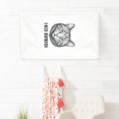 Grappige Kat Ibuprofen Vintage Gravure Ontwerp_1 Spandoek (Insitu)