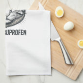 Grappige Kat Ibuprofen Vintage Gravure Ontwerp_1 Theedoek (Quarter Fold)