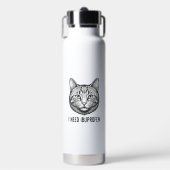 Grappige Kat Ibuprofen Vintage Gravure Ontwerp_1 Waterfles (Voorkant)