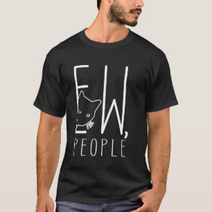 Grappige Kat Iew Mensen Introvert Anti Sociaal Hum T-shirt