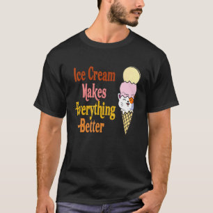 Grappige Kat Ijs Makt Alles Better Kat Schep Zomer T-shirt