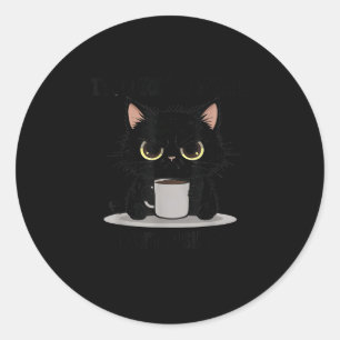 Grappige kat ik ben hier ik ben wakker maak het ni ronde sticker