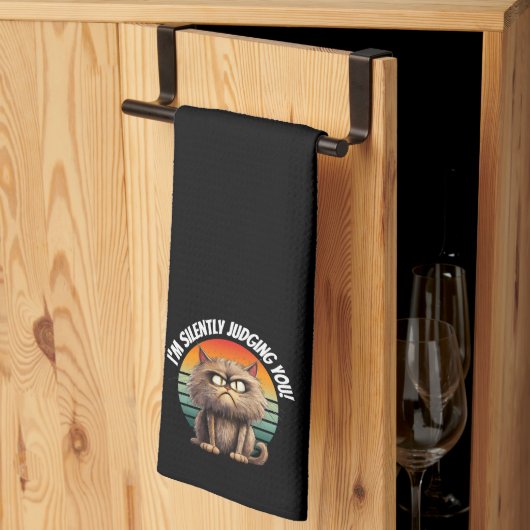 Grappige kat Ik ben stil oordelen u hand Theedoek (Derde Gevouwen)