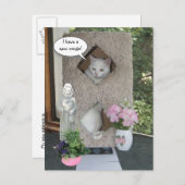 Grappige kat / Ik ben verhuisd / Nieuw adres Aankondigingskaart (Voorkant / Achterkant)