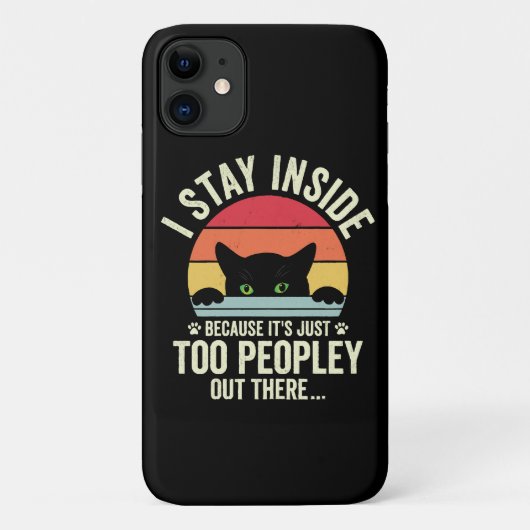 Grappige kat ik blijf binnen omdat het te druk is Case-Mate iPhone case (Achterkant)