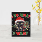 Grappige kat ik doe wat ik wil Kerstmis vrouwen mi Kaart (Gele Bloem)