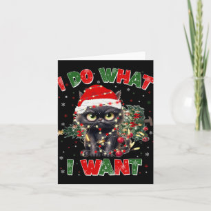 Grappige kat ik doe wat ik wil Kerstmis vrouwen mi Kaart