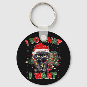 Grappige kat ik doe wat ik wil Kerstmis vrouwen mi Sleutelhanger