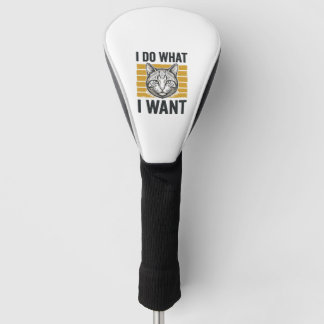 Grappige Kat Ik Doe Wat Ik Wil Vintage Gravure Shi Golfheadcover