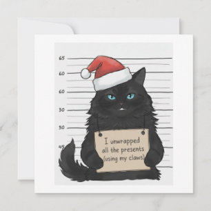 Grappige kat ik heb alle cadeaus uitgepakt feestdagenkaart