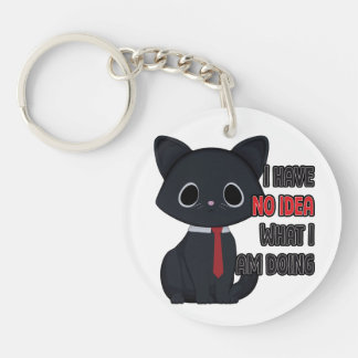 Grappige Kat Ik Heb Geen Ide Acrylsleutelhanger Sleutelhanger