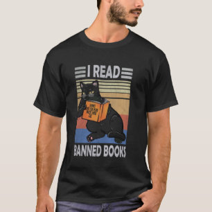 Grappige kat ik lees verboden boeken Boekenwurmen T-shirt