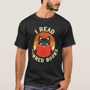 Grappige kat ik lees verboden boeken Boekenwurmen T-shirt