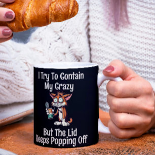 Grappige kat Ik probeer mijn gekke maar Koffiemok