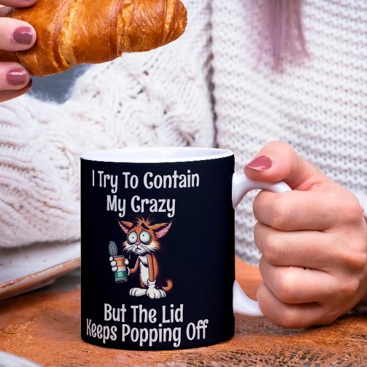 Grappige kat Ik probeer mijn gekke maar Koffiemok