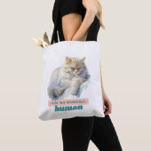 Grappige kat "Ik run dit huishouden, mens" Tote Bag (Dichtbij)