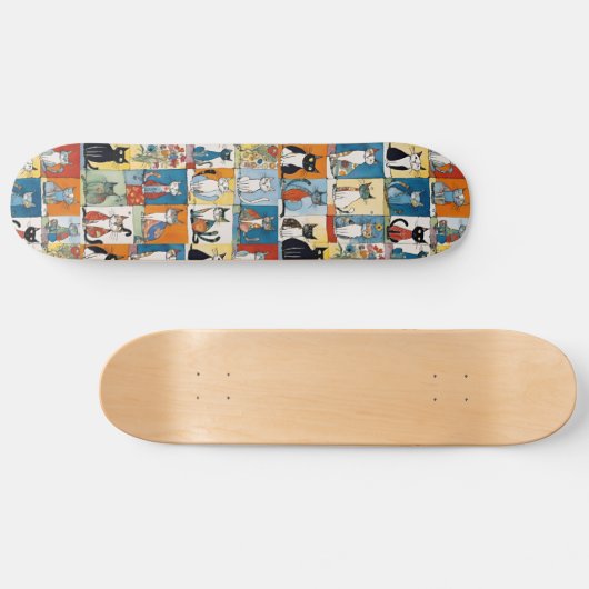 Grappige kat illustraties persoonlijk skateboard (Horizontaal)