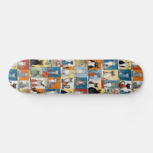 Grappige kat illustraties persoonlijk skateboard (Horizontaal)
