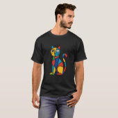 Grappige kat in Art Look T-shirt (Voorkant volledig)
