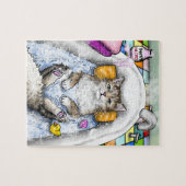 Grappige kat in bad kat 761 badkamer kunst legpuzzel (Horizontaal)