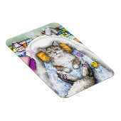 Grappige kat in bad kat 761 badkamer kunst magneet (Rechterzijde)