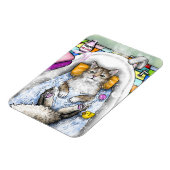 Grappige kat in bad kat 761 badkamer kunst magneet (Linkerzijde)