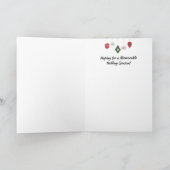 Grappige kat in boom die kerstballen bekijkt kaart (Binnen)