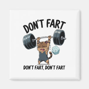 Grappige kat in de sportschool fitness kat workout magneet